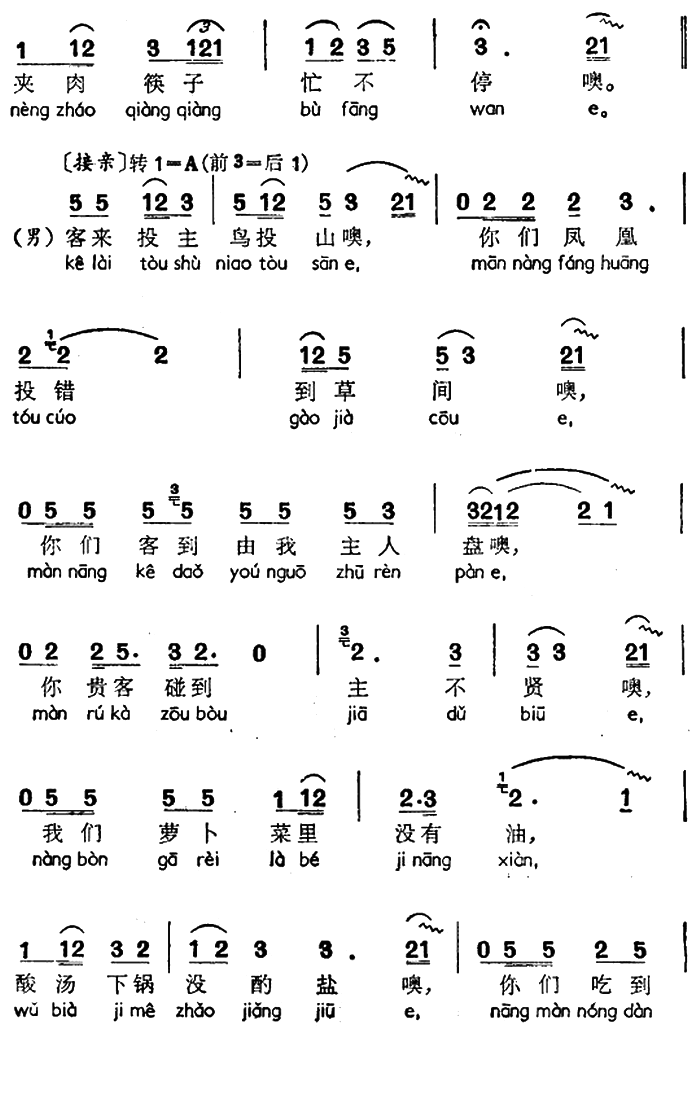 苗族接亲歌调：姐妹送上你家门简谱(声萨当秋)_苗族接亲歌调：姐妹送上你家门民歌谱-图片3