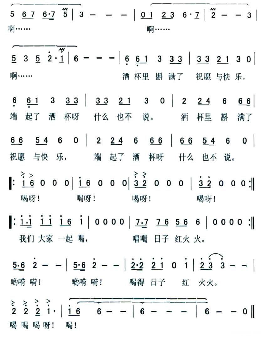 草原酒歌简谱(周廷发词 张羊俊曲)_草原酒歌民歌谱-图片3