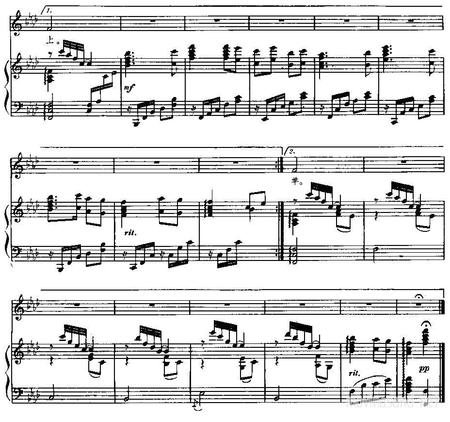 牧羊姑娘简谱(荻帆词 金砂曲 李西安配伴奏曲)_牧羊姑娘民歌谱-图片2