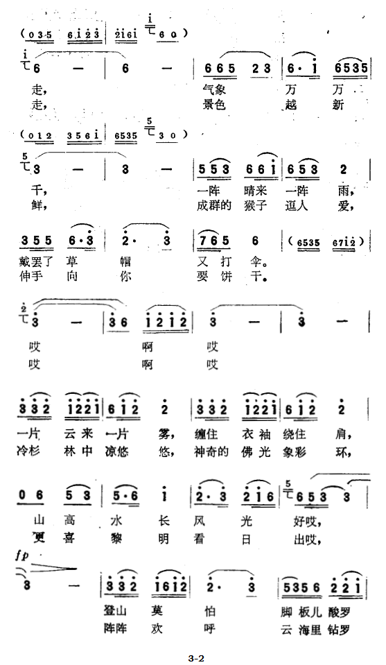 朋友请到峨眉来简谱(陶嘉舟曲 王持久词)_朋友请到峨眉来民歌谱-图片2