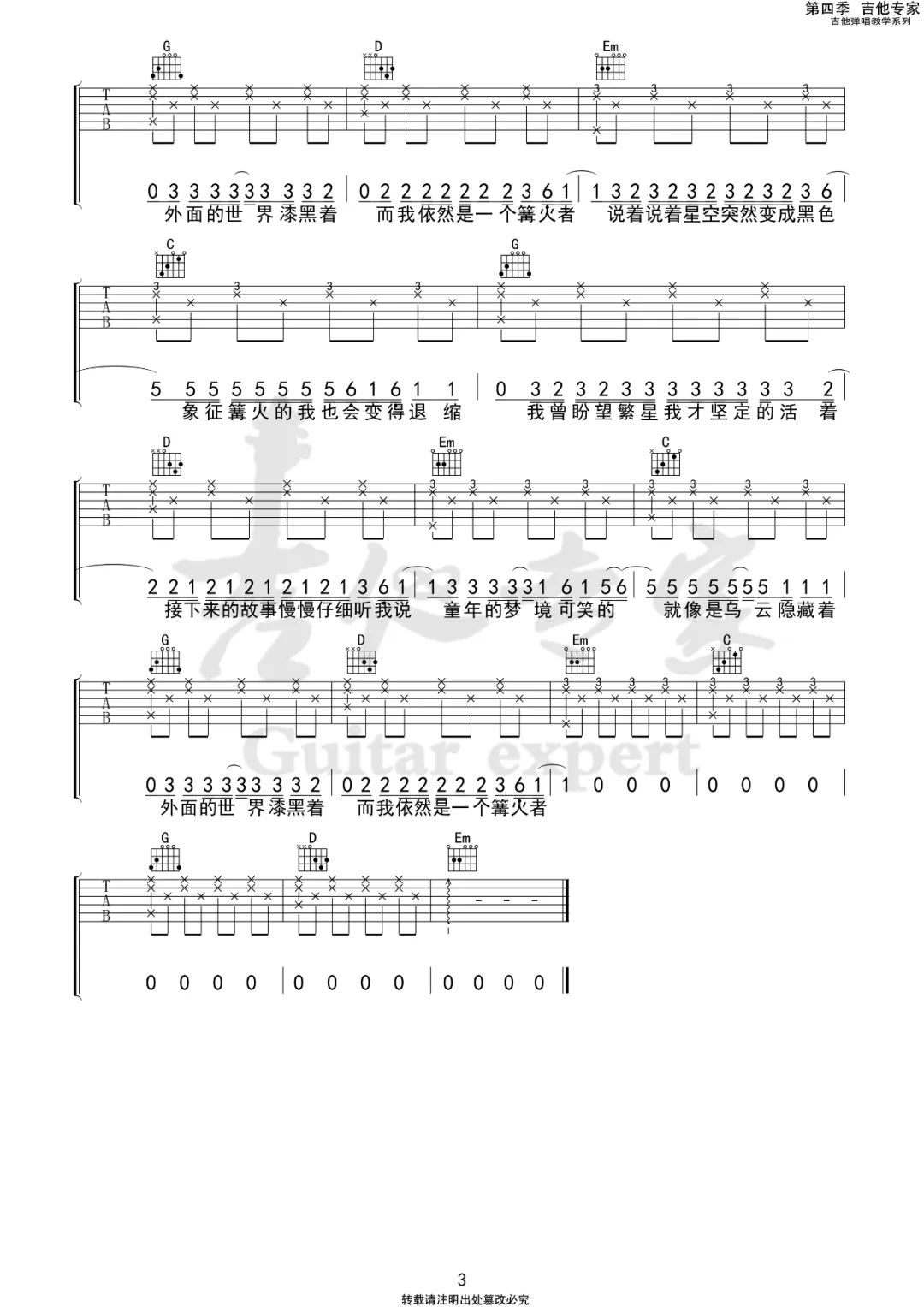 妈妈的话吉他谱_Zyboy忠宇_G调演奏-图片1