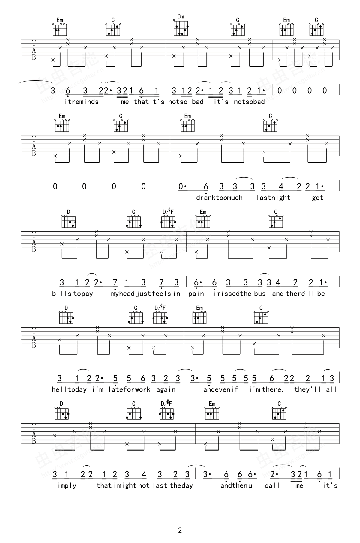 Thank-You吉他谱2-Dido