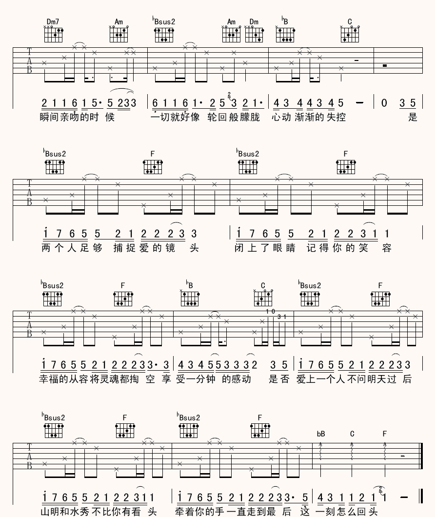 明天过后吉他谱2-张杰