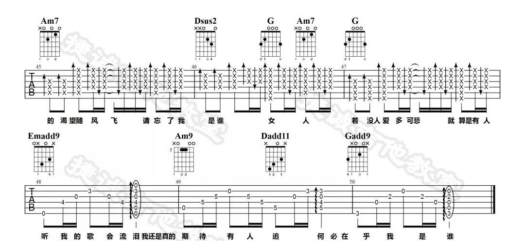 不必在乎我是谁吉他谱_李宗盛_G调扫弦原版-图片1