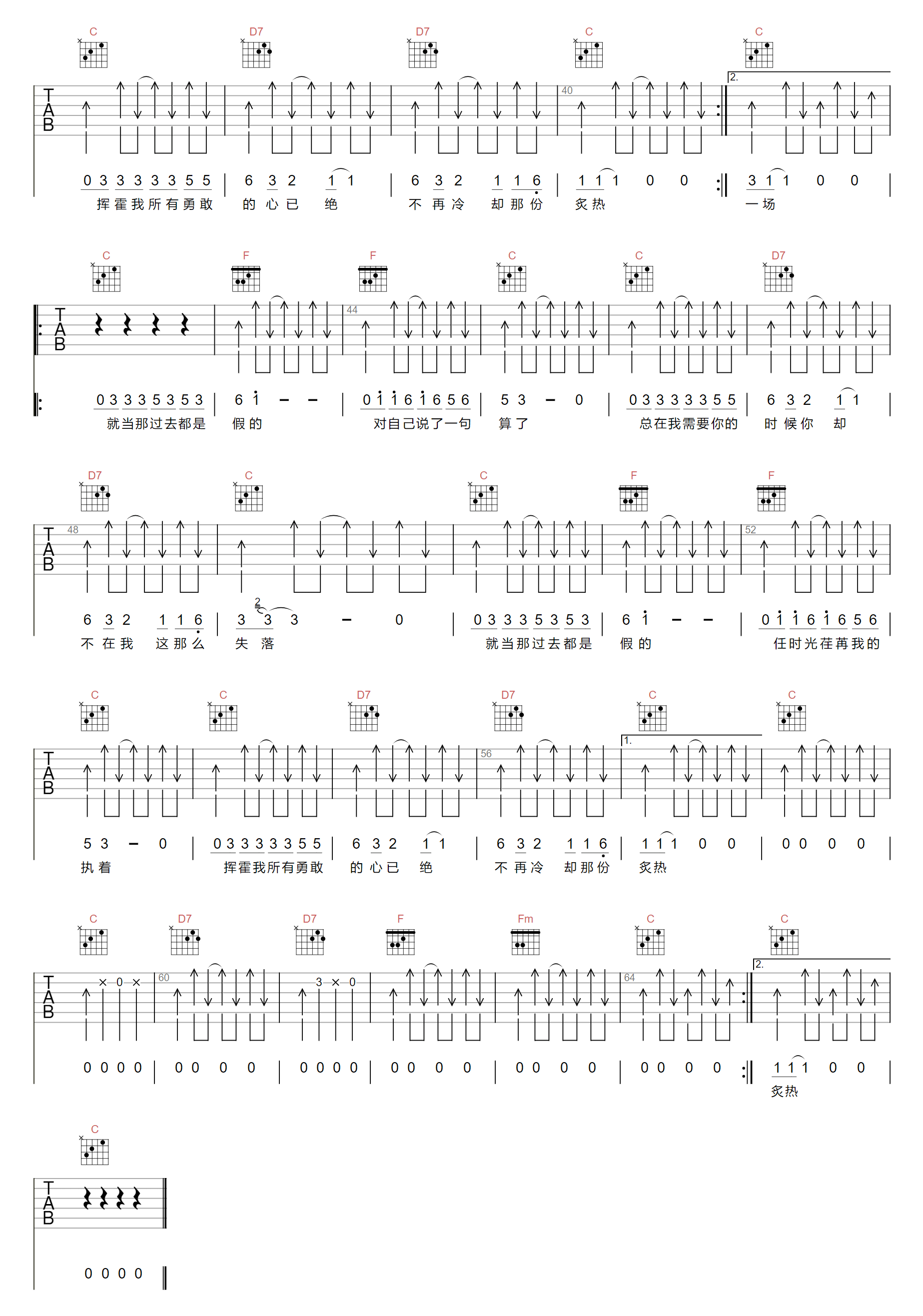 再见琳尼尔吉他谱2-新学校废物合唱团