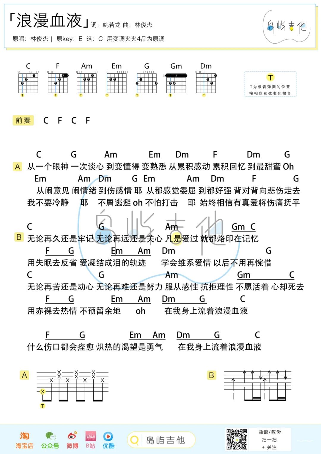 浪漫血液吉他谱3-林俊杰