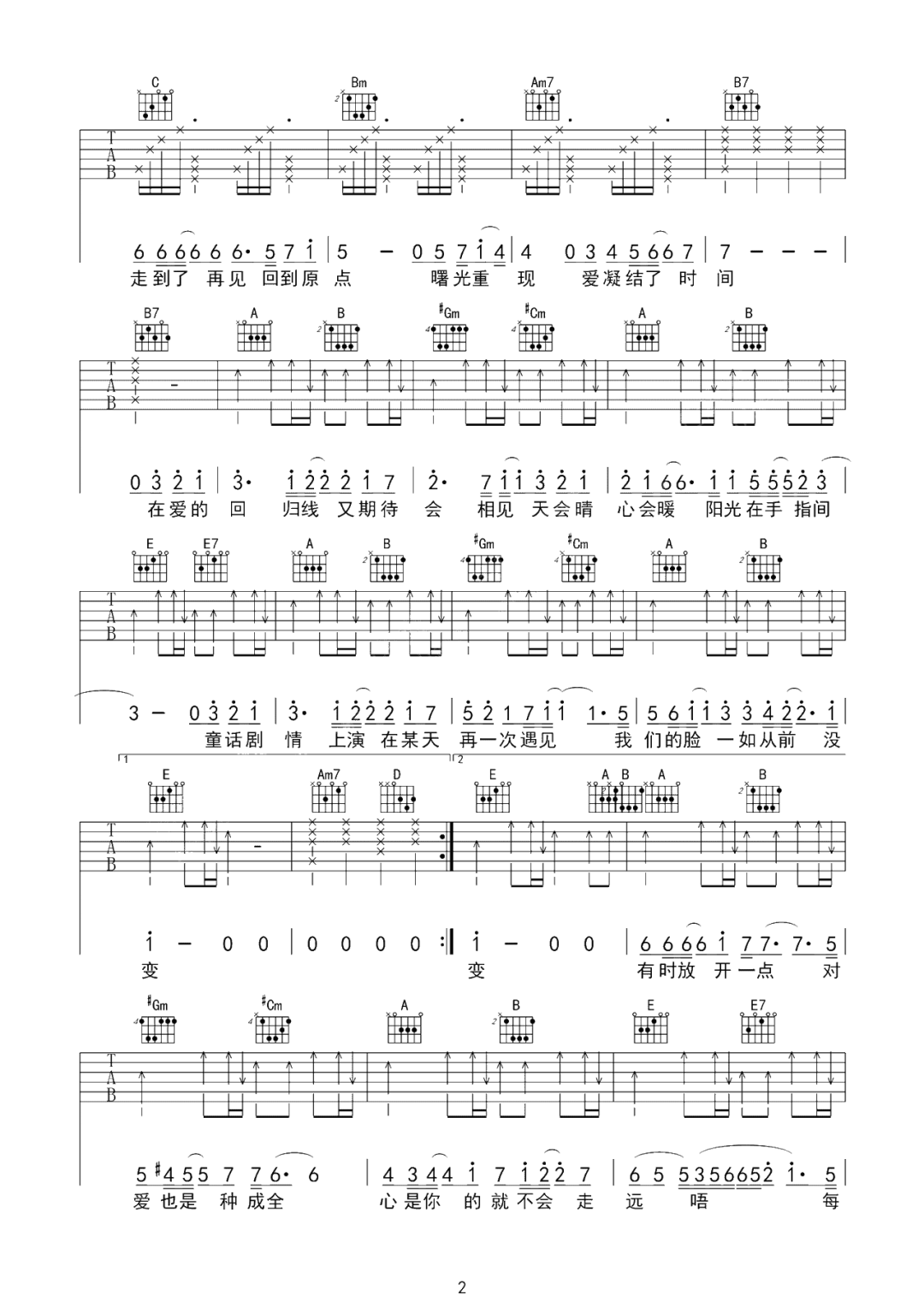 爱的回归线吉他谱2-陈韵若