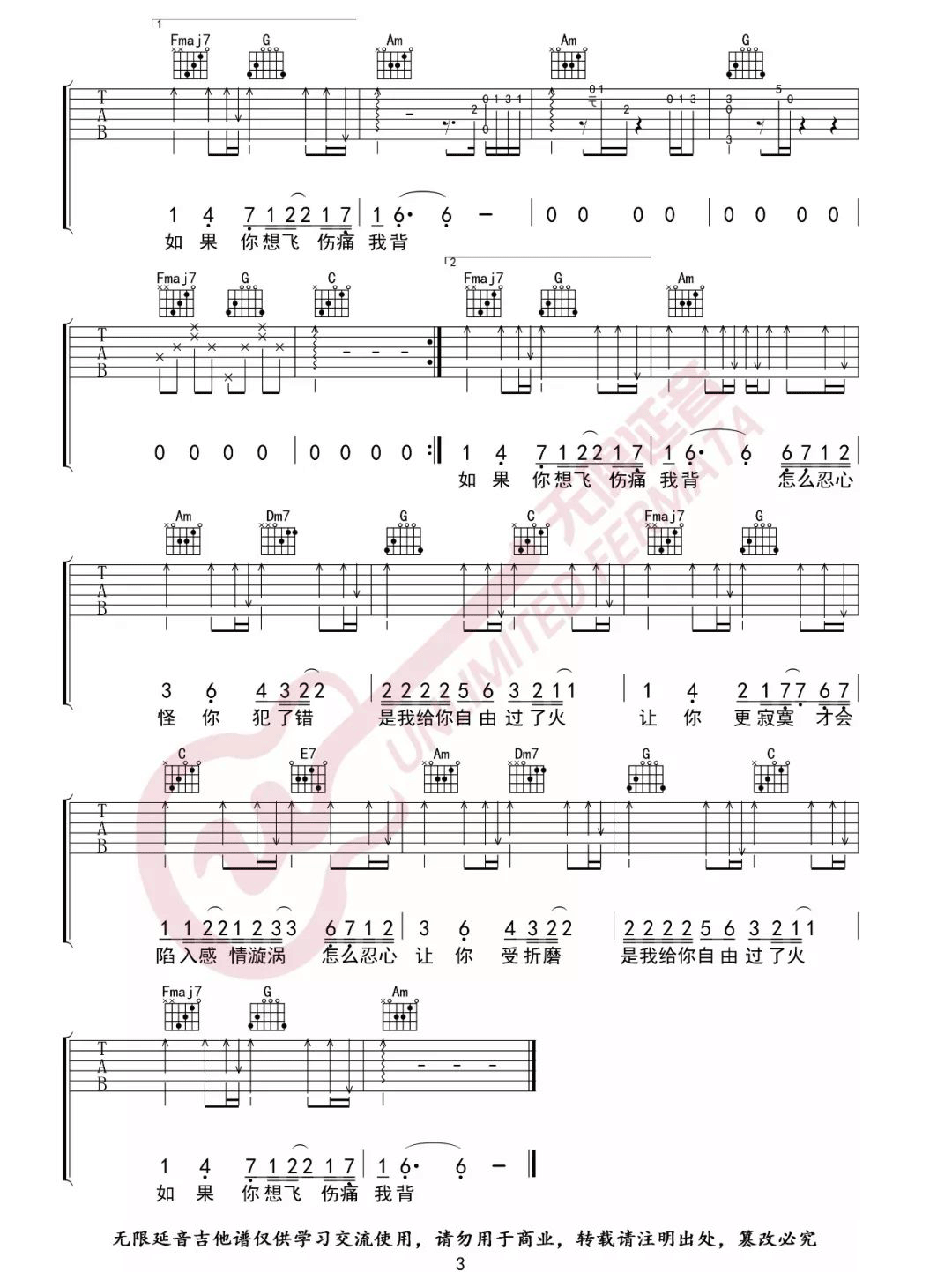 过火吉他谱3-张信哲