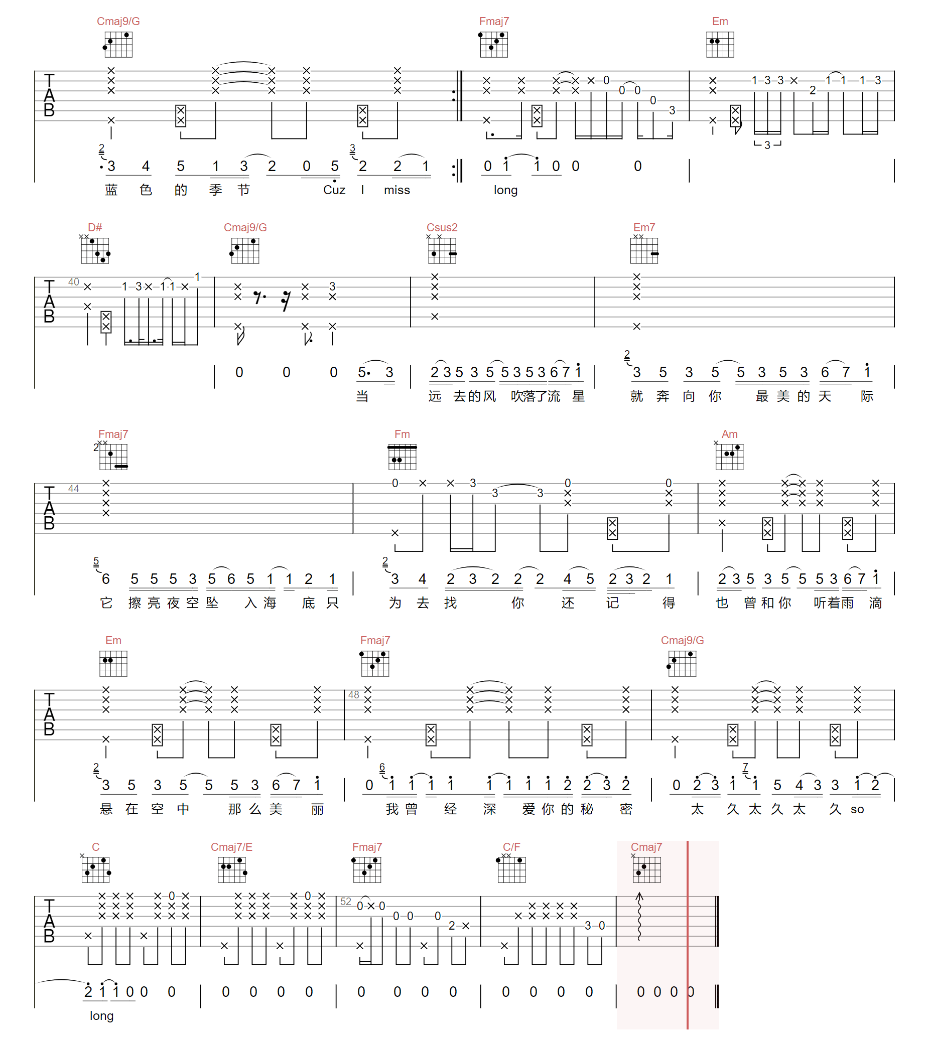 天气未报吉他谱3-余佳运