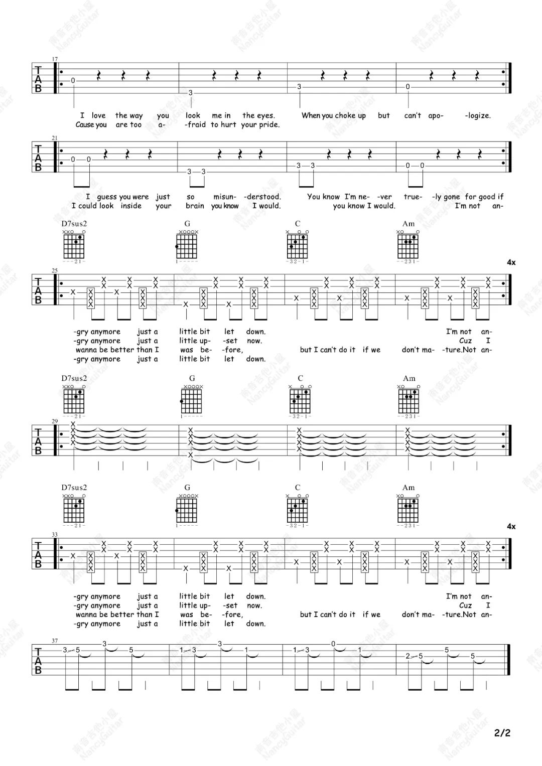 Not-Angry吉他谱2-Chris-James