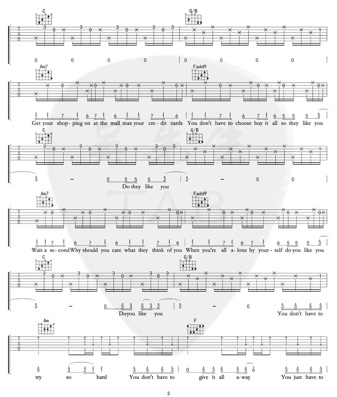 Try吉他谱3-Colbie-Caillat