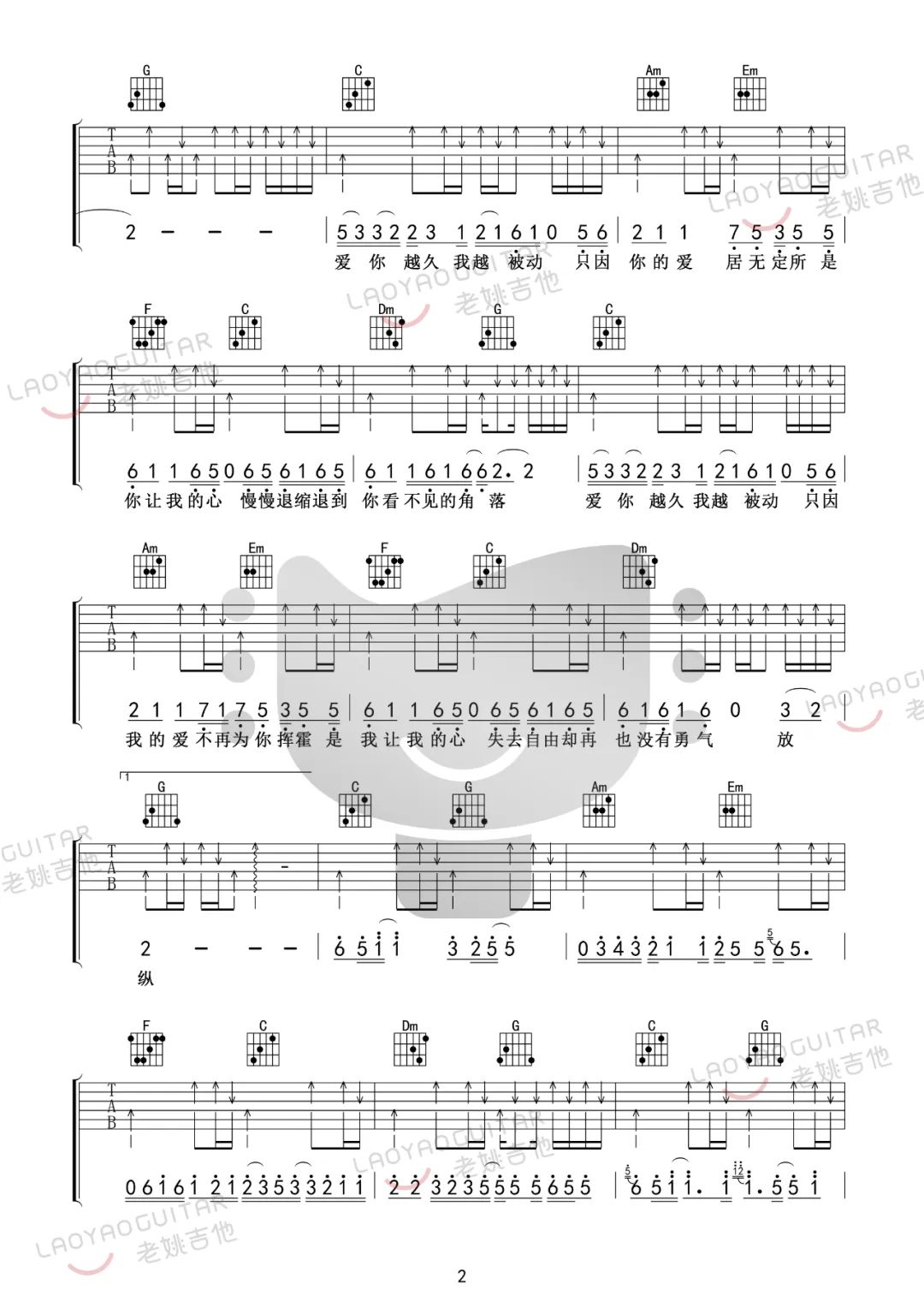 被动吉他谱2-伍佰