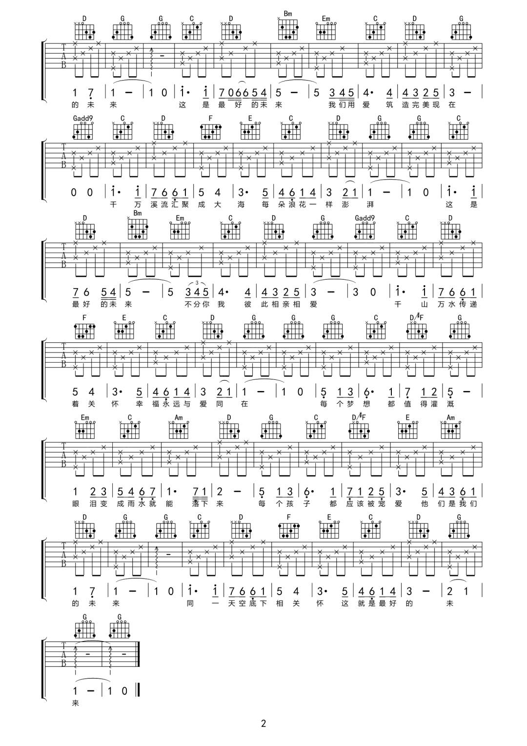 最好的未来吉他谱2-张靓颖