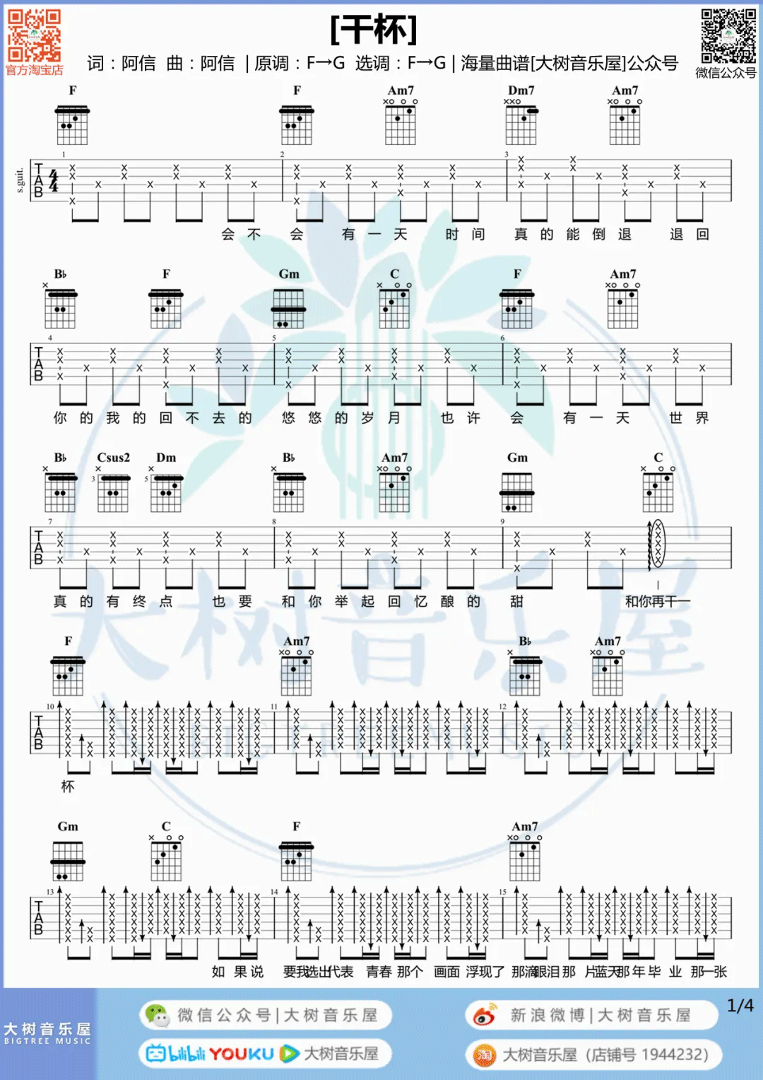 干杯吉他谱1-五月天