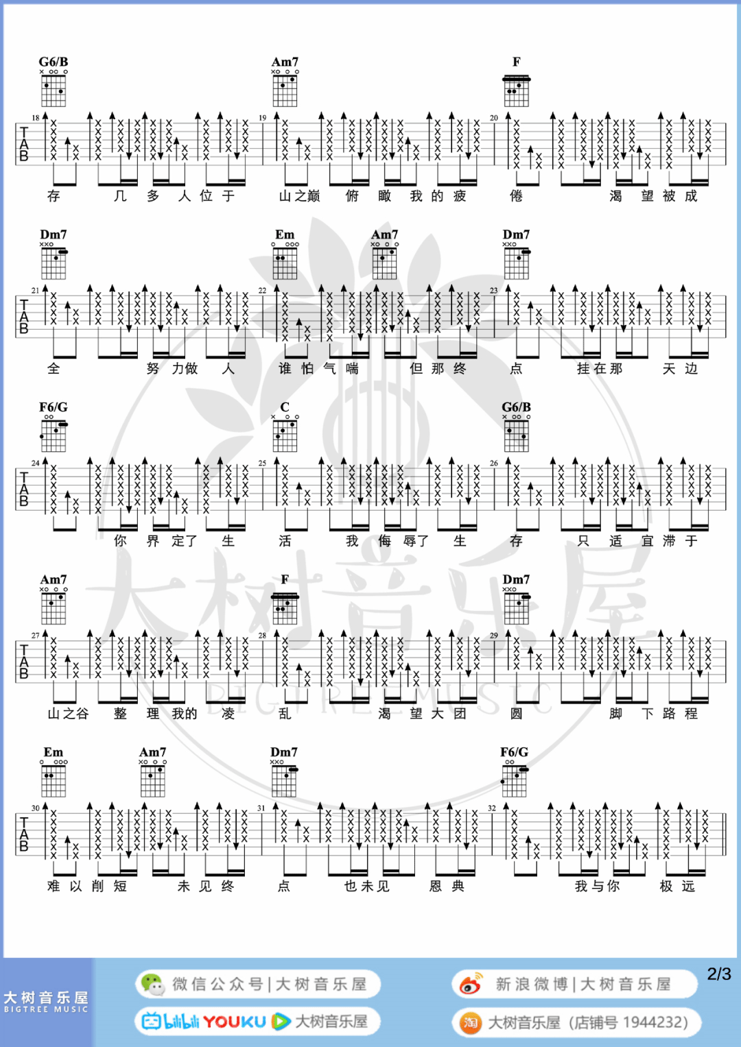高山低谷吉他谱_林奕匡_C调演奏版 弹唱教学视频-图片1