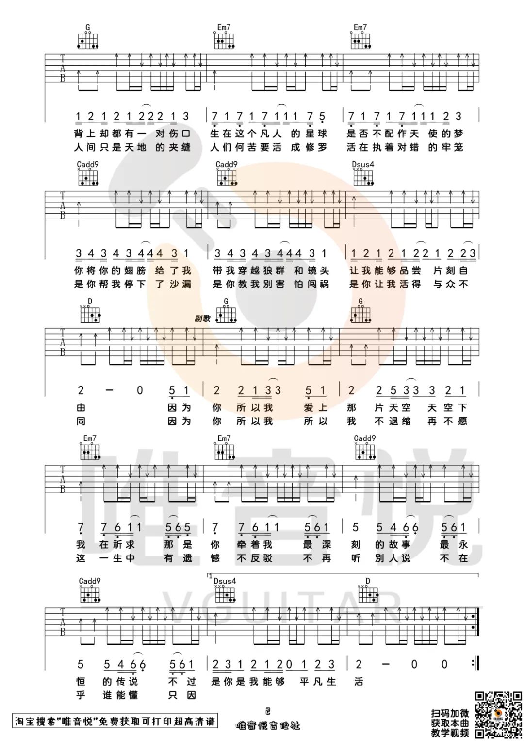 因你所以我吉他谱2-五月天