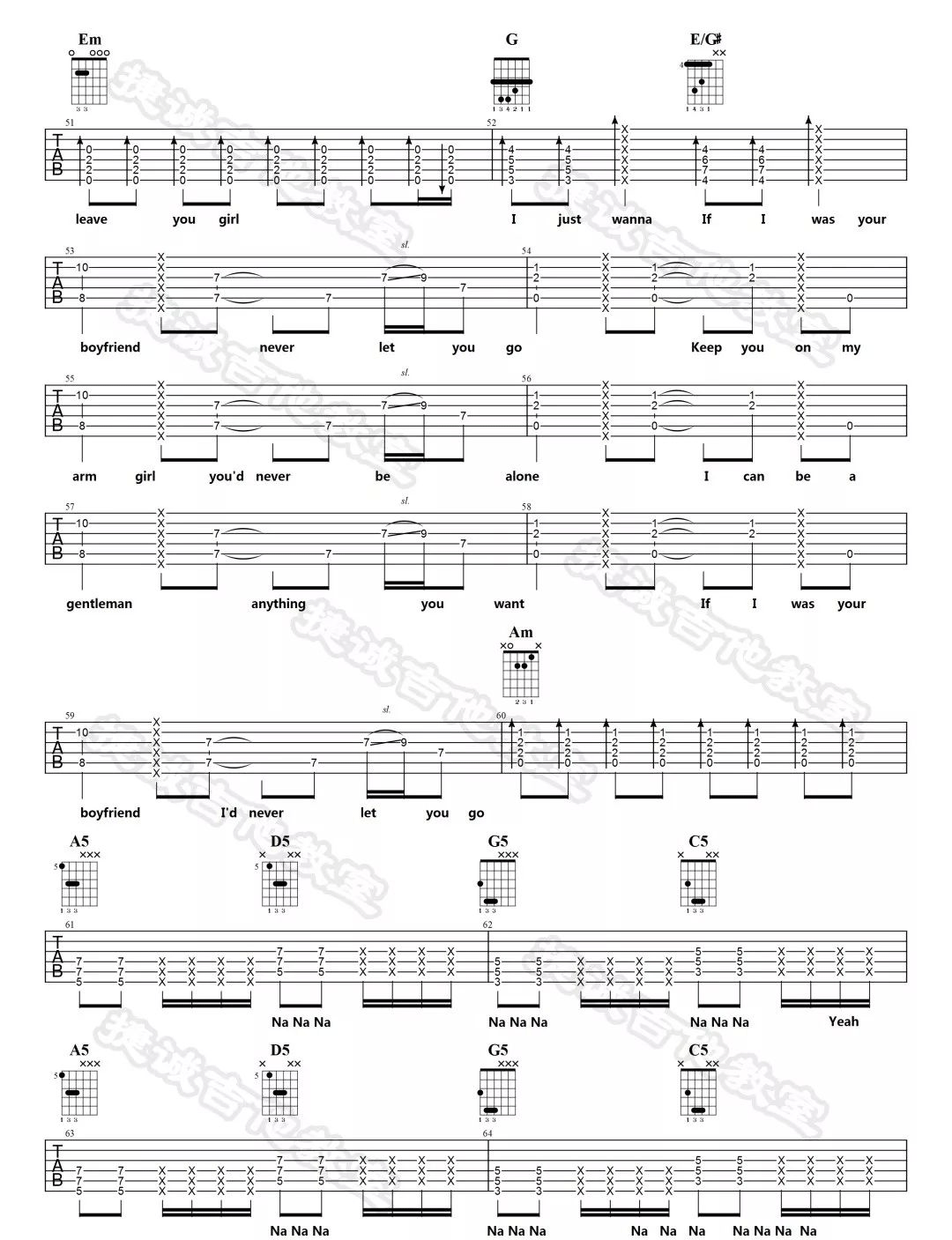 Boyfriend吉他谱_Justin Bieber_C调演奏原版-图片1