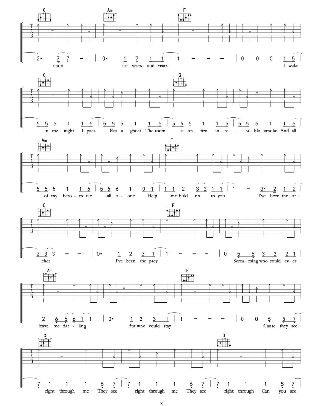 The Archer吉他谱_Taylor Swift_C调单音版