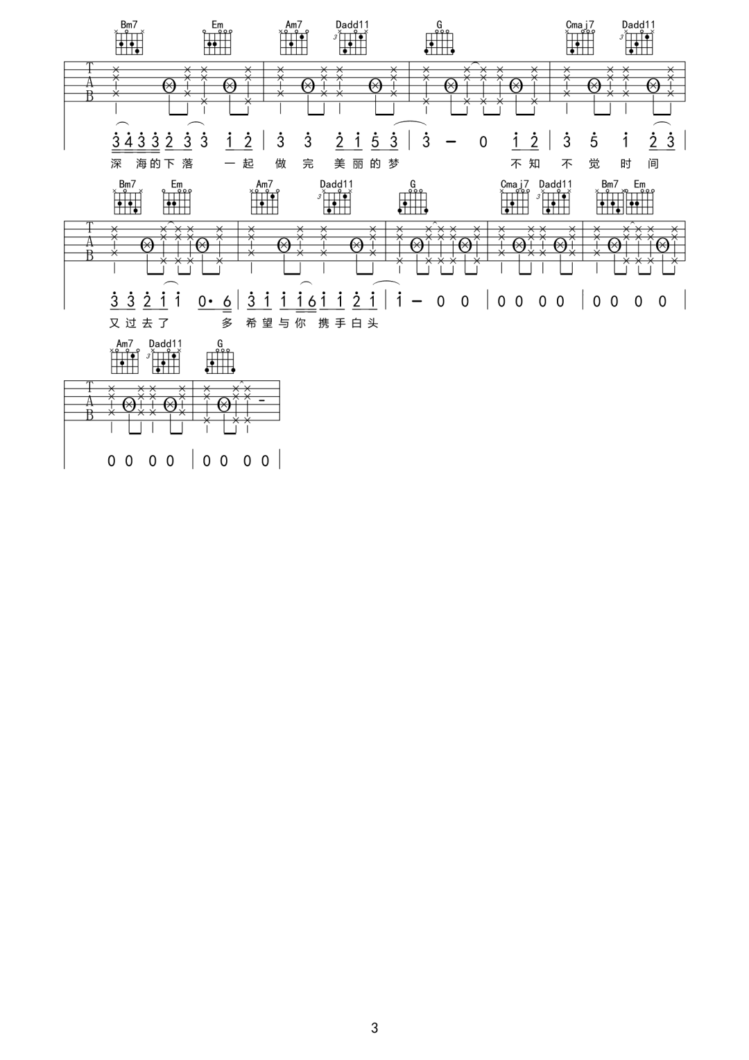 贩卖日落吉他谱3-蓝心羽