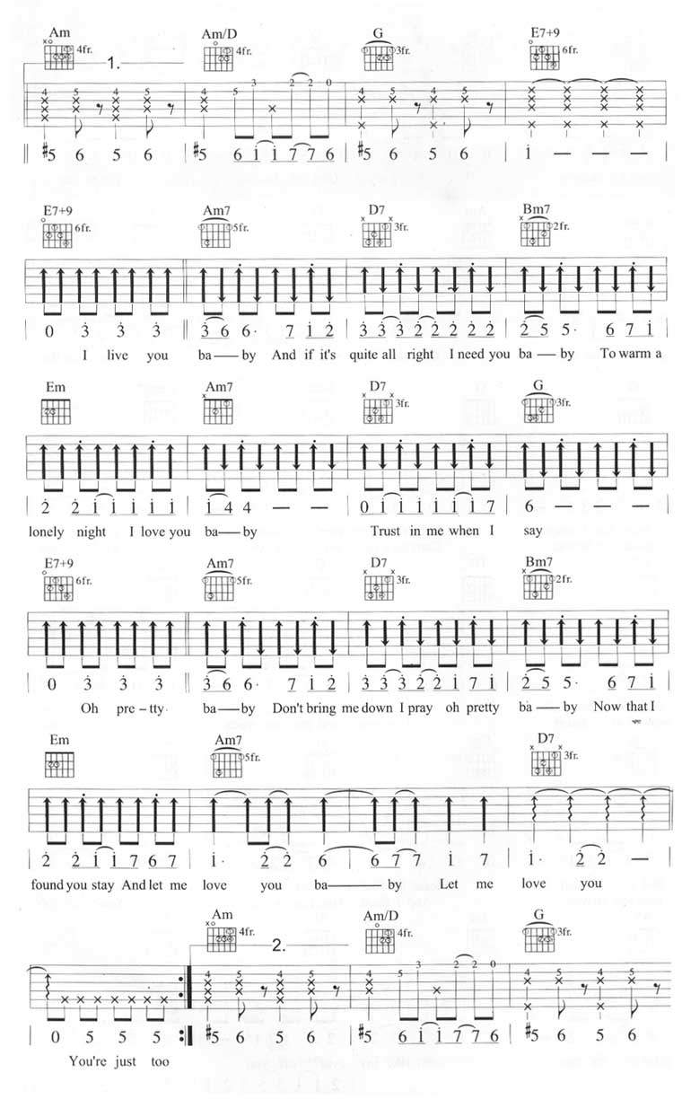 Can’t Take My Eyes Off You吉他谱_王若琳_G调扫弦版