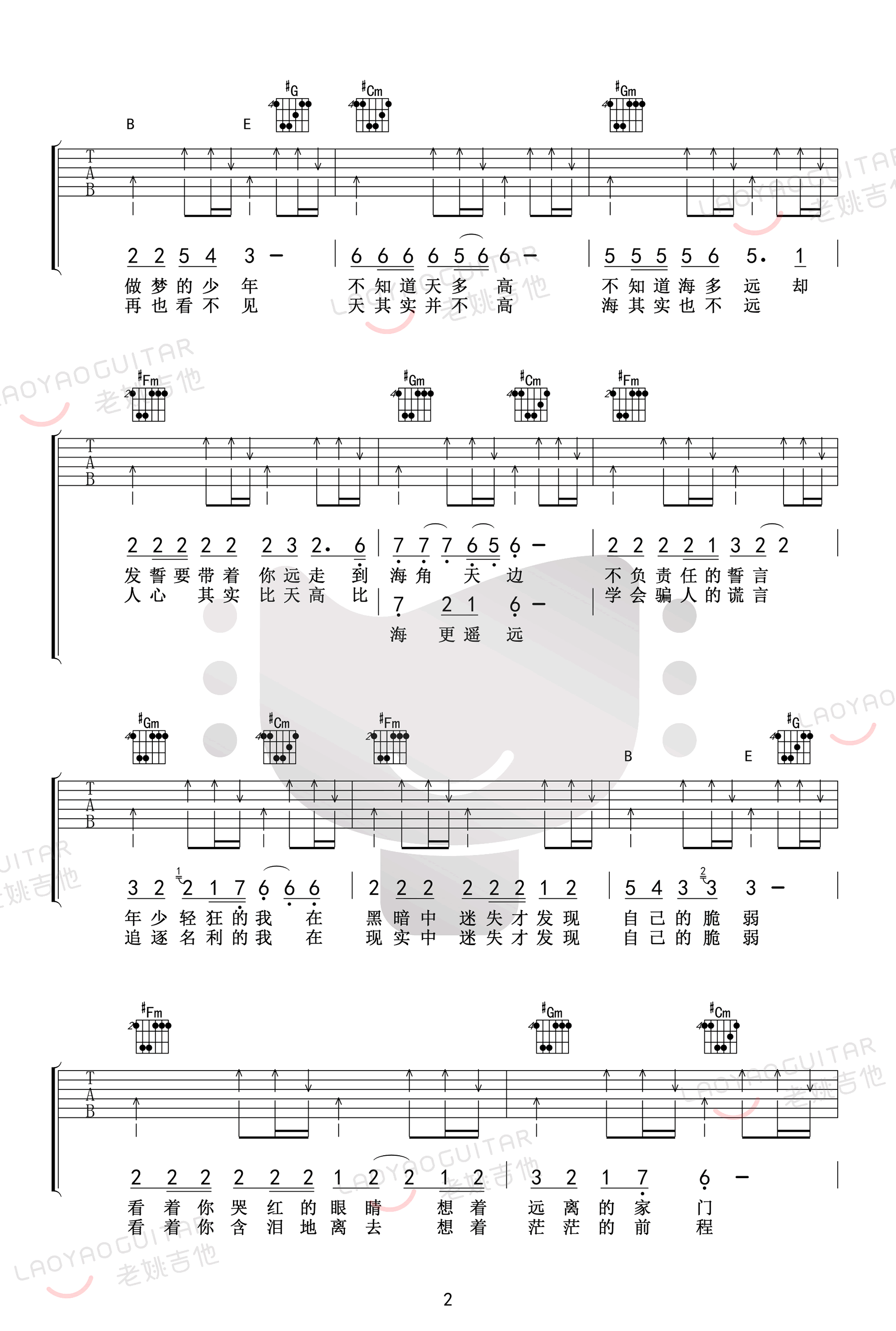 星星点灯吉他谱_郑智化_E调单音版 弹唱教学视频-图片1
