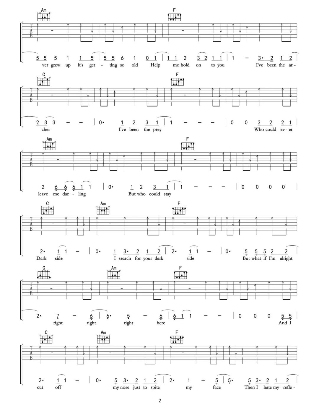 The Archer吉他谱_Taylor Swift_C调单音版