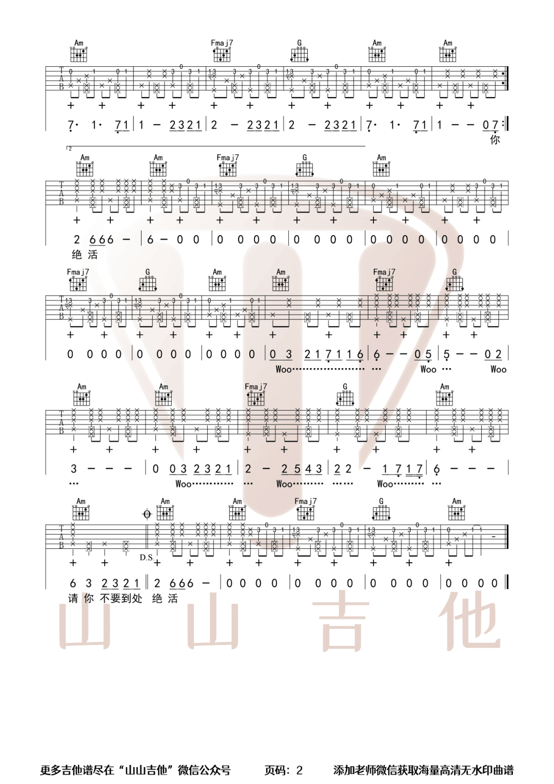 不潮不用花钱吉他谱_林俊杰_C调和弦版 弹唱教学视频-图片1
