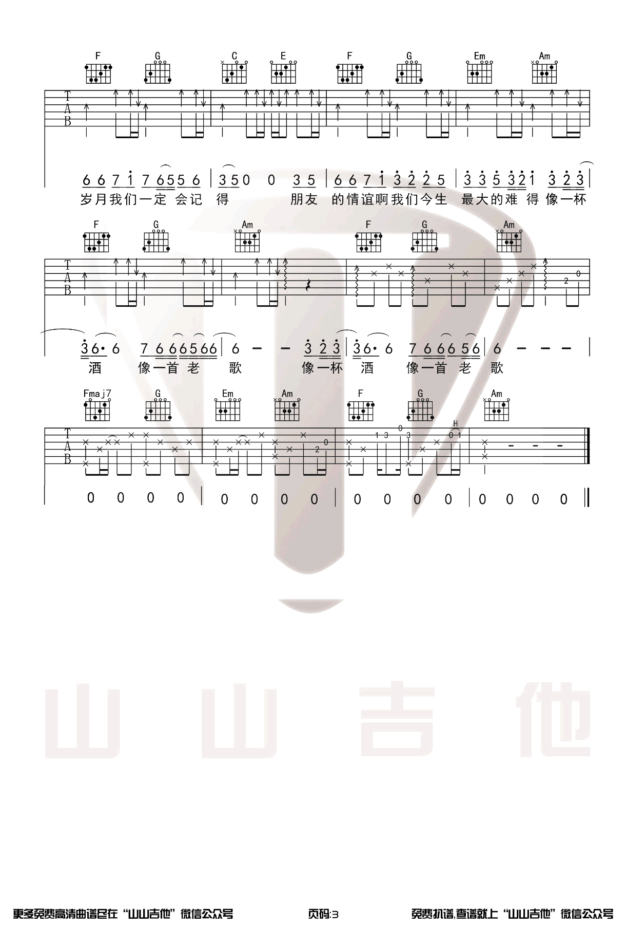 我的好兄弟吉他谱_高进-小沈阳_C调演奏版