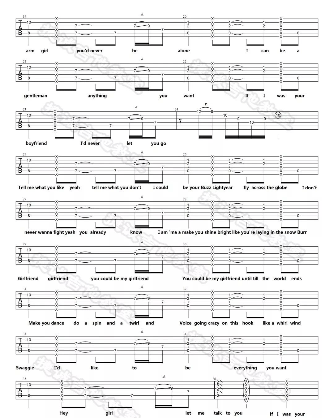 Boyfriend吉他谱_Justin Bieber_C调演奏原版-图片1