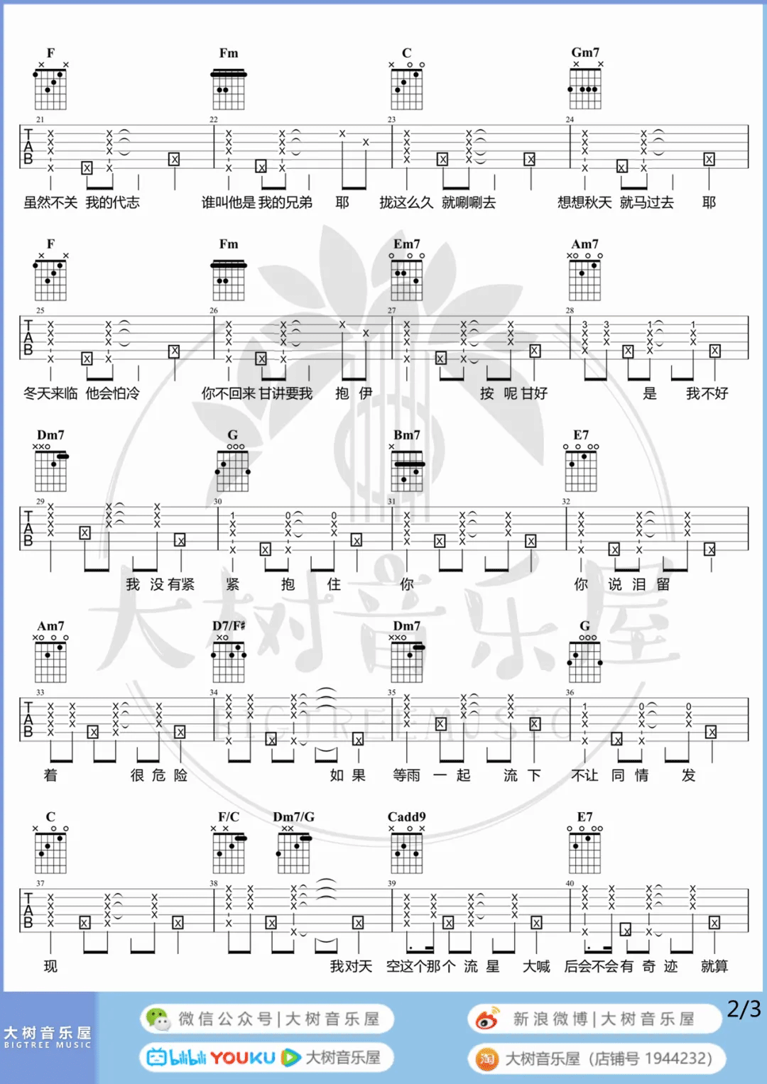 好久不见吉他谱_周杰伦_C调扫弦版 弹唱教学视频-图片1