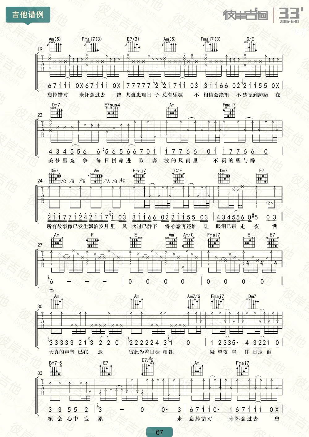 友情岁月吉他谱_李克勤_C调调弦版 弹唱教学视频-图片1