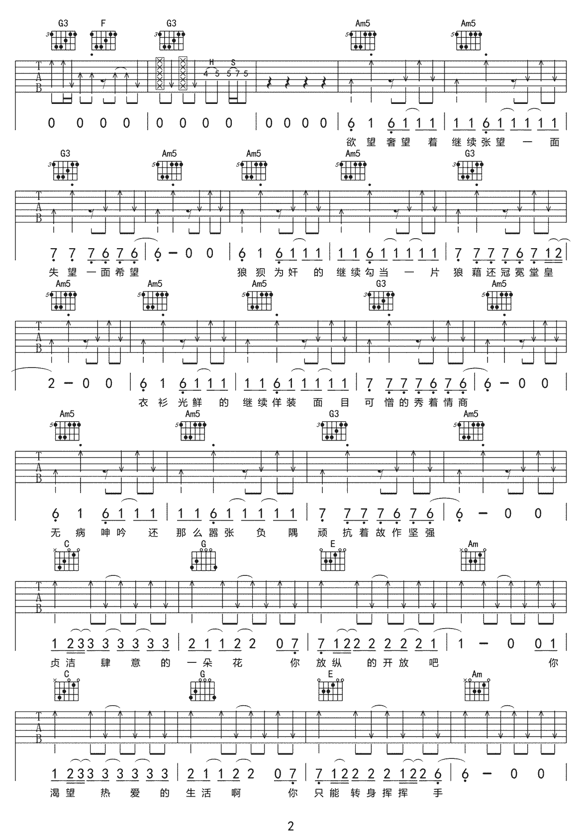 过期荷尔蒙吉他谱2-赵照