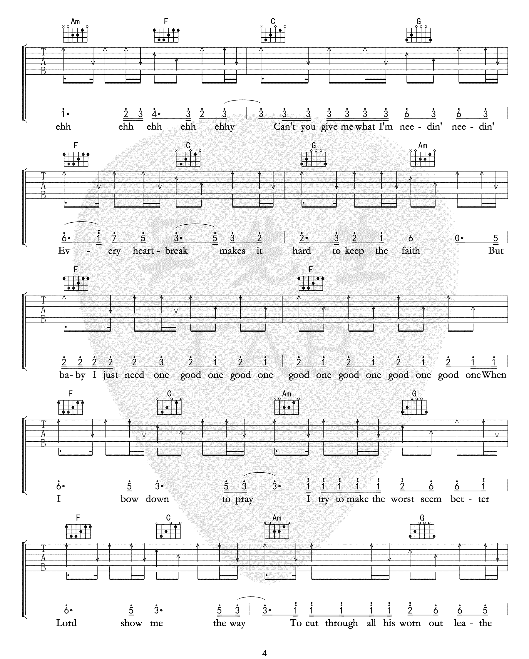 Million Reasons吉他谱_Lady Gaga_C调和弦版