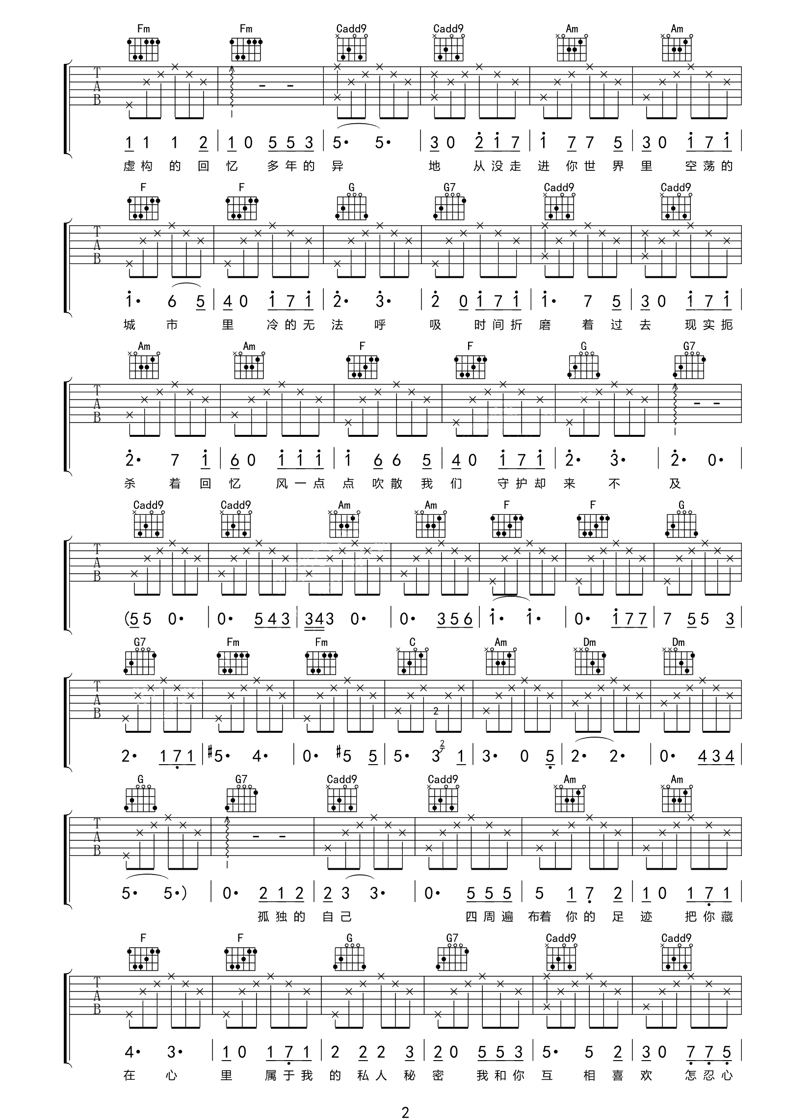 听众的故事吉他谱2-解忧邵帅