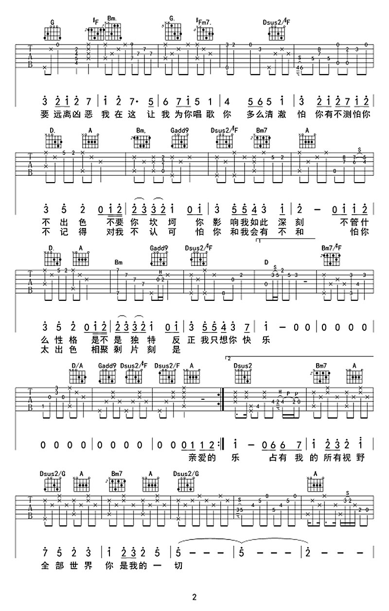 写给未来的孩子吉他谱2-华晨宇