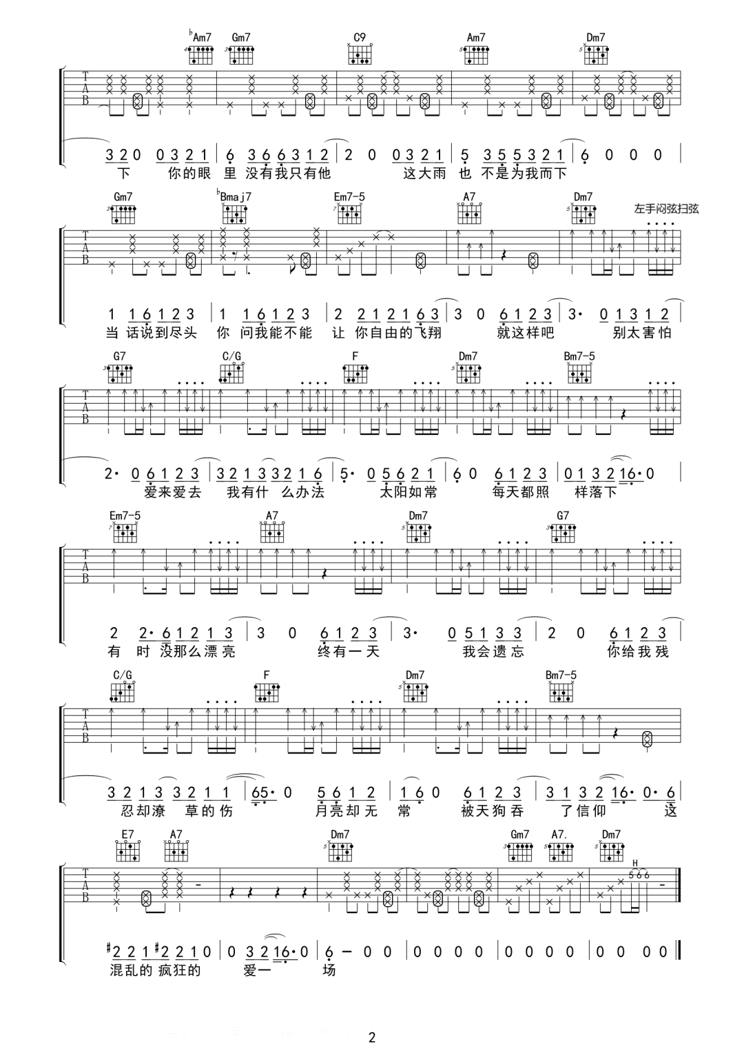 月食吉他谱2-就是哈比