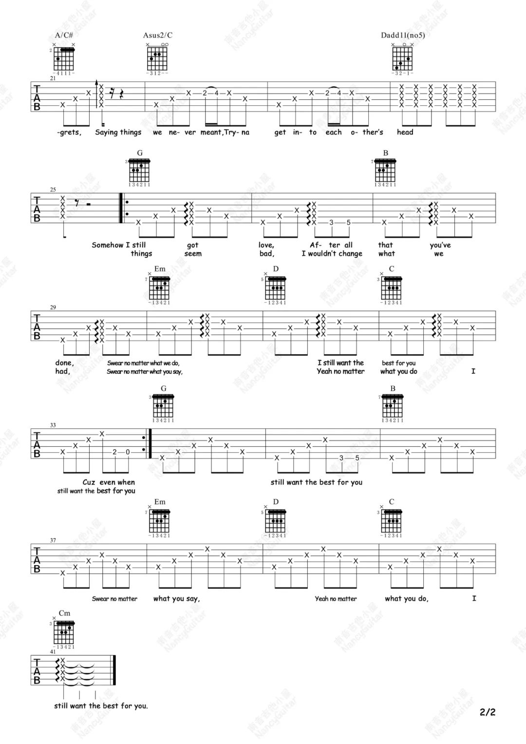 The-Best-For-You吉他谱2-欧阳娜娜