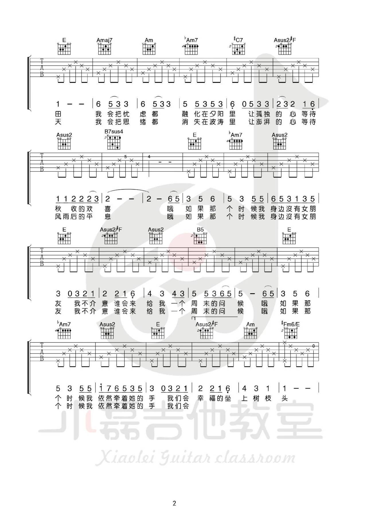 农夫渔夫吉他谱2-小猛