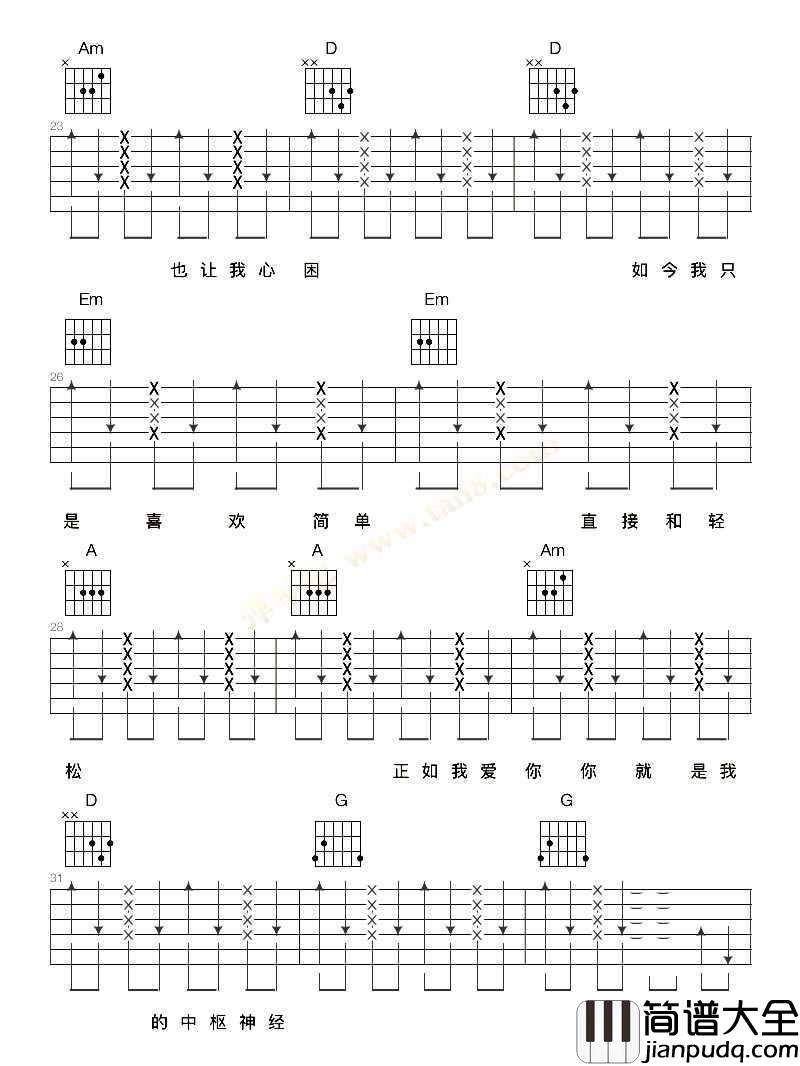 你走你的路吉他谱_汪峰_完整版