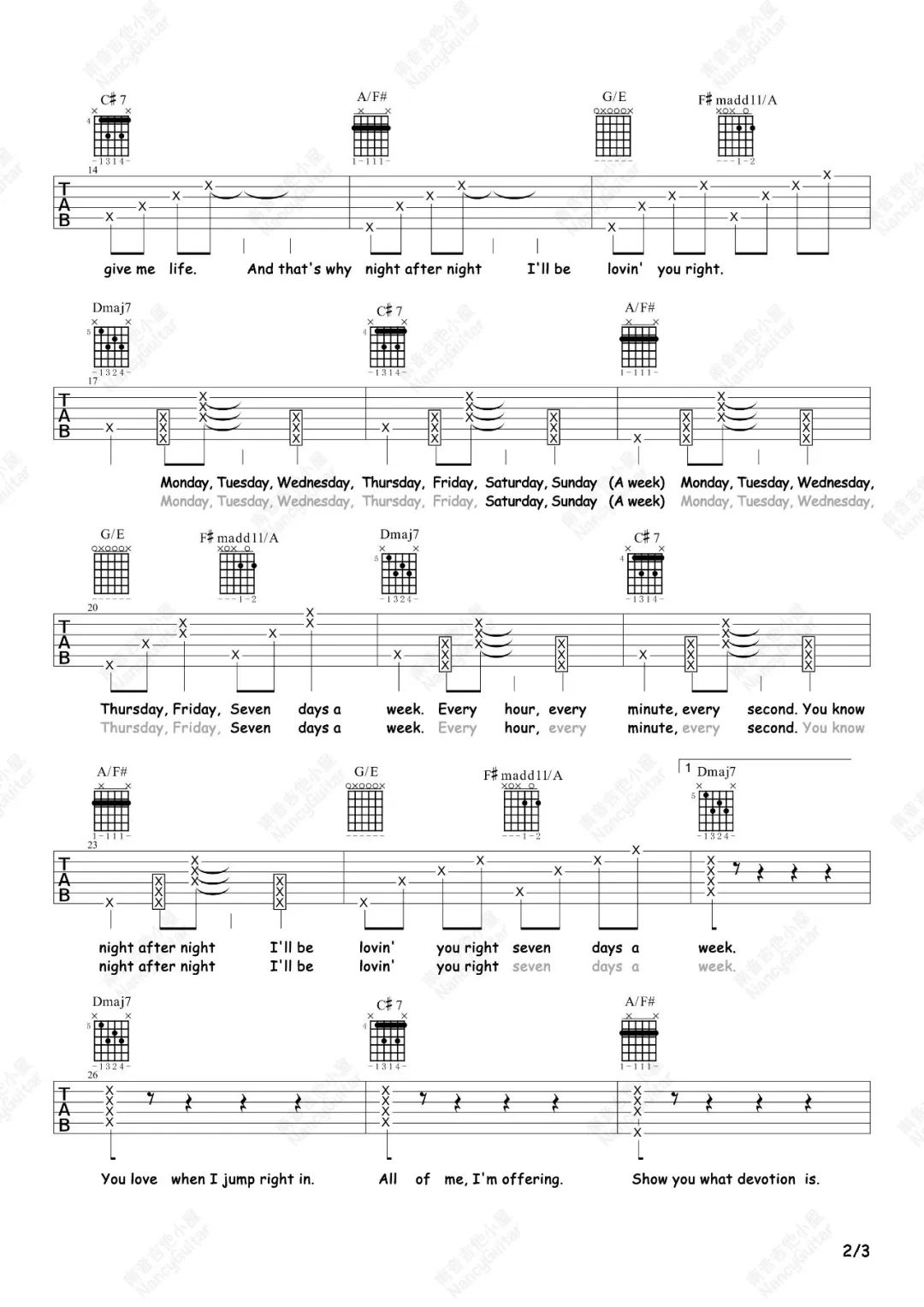 Seven吉他谱2-田柾国