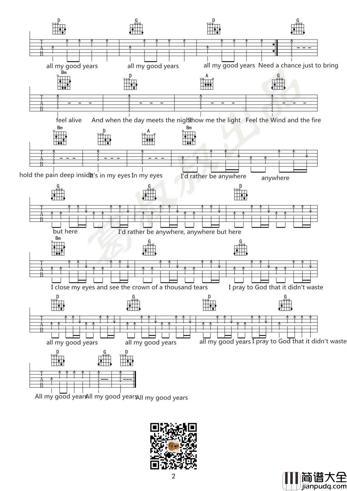 Good_Years吉他谱_Zayn_Malik_弹唱