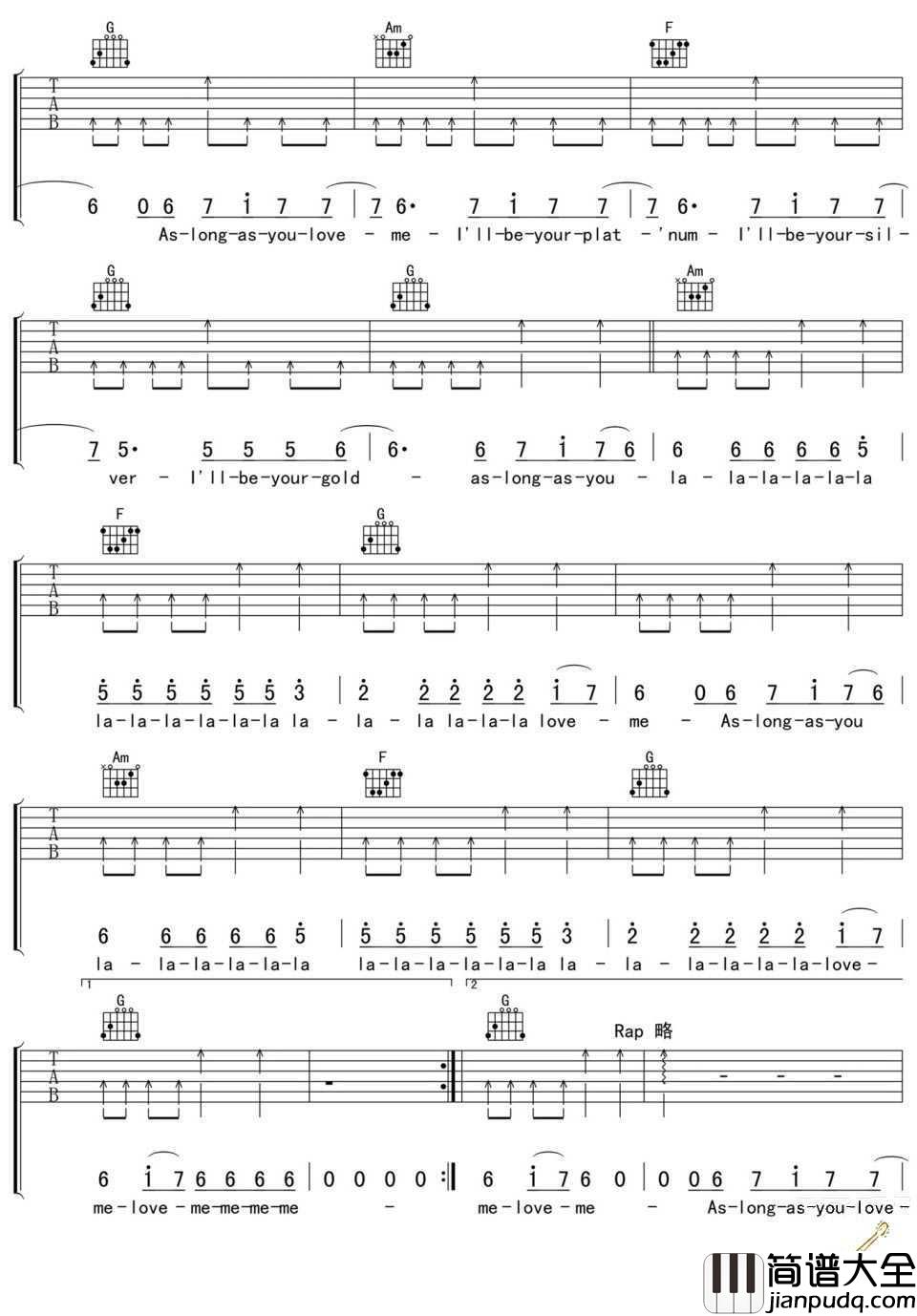 As_long_as_you_love_me吉他谱_Justin_Bieber_
