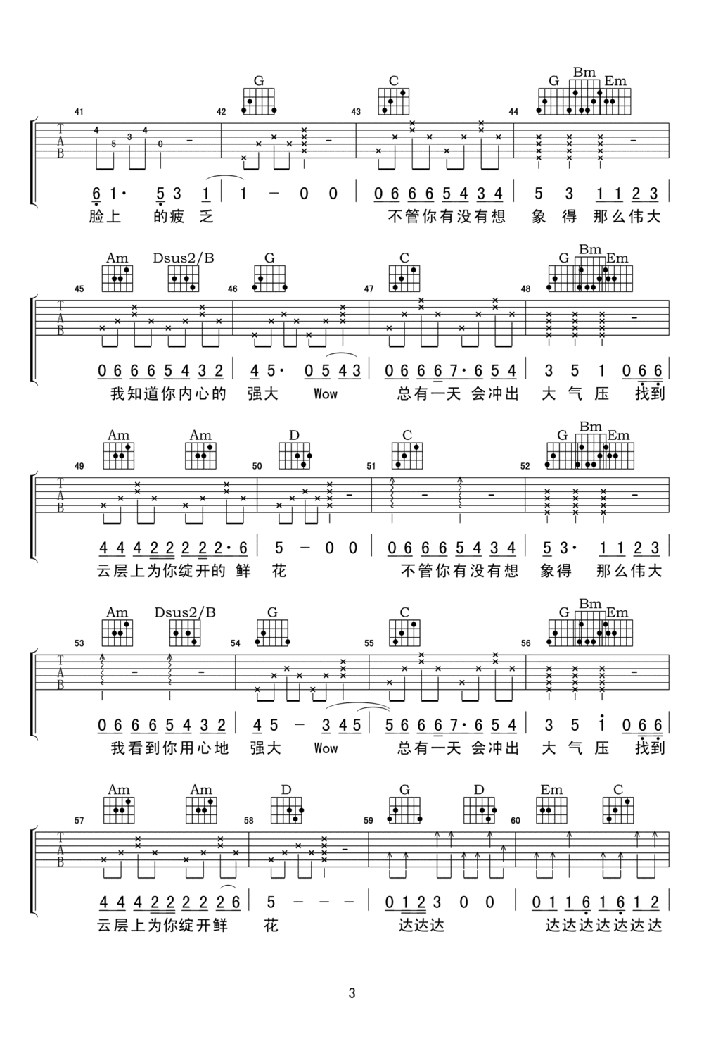 小傻瓜吉他谱3-邵夷贝