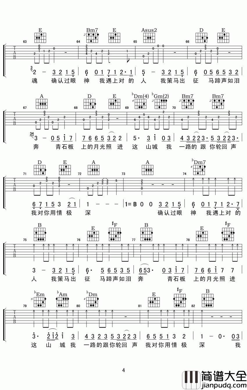 醉赤壁吉他谱_林俊杰_醉赤壁(高清版)