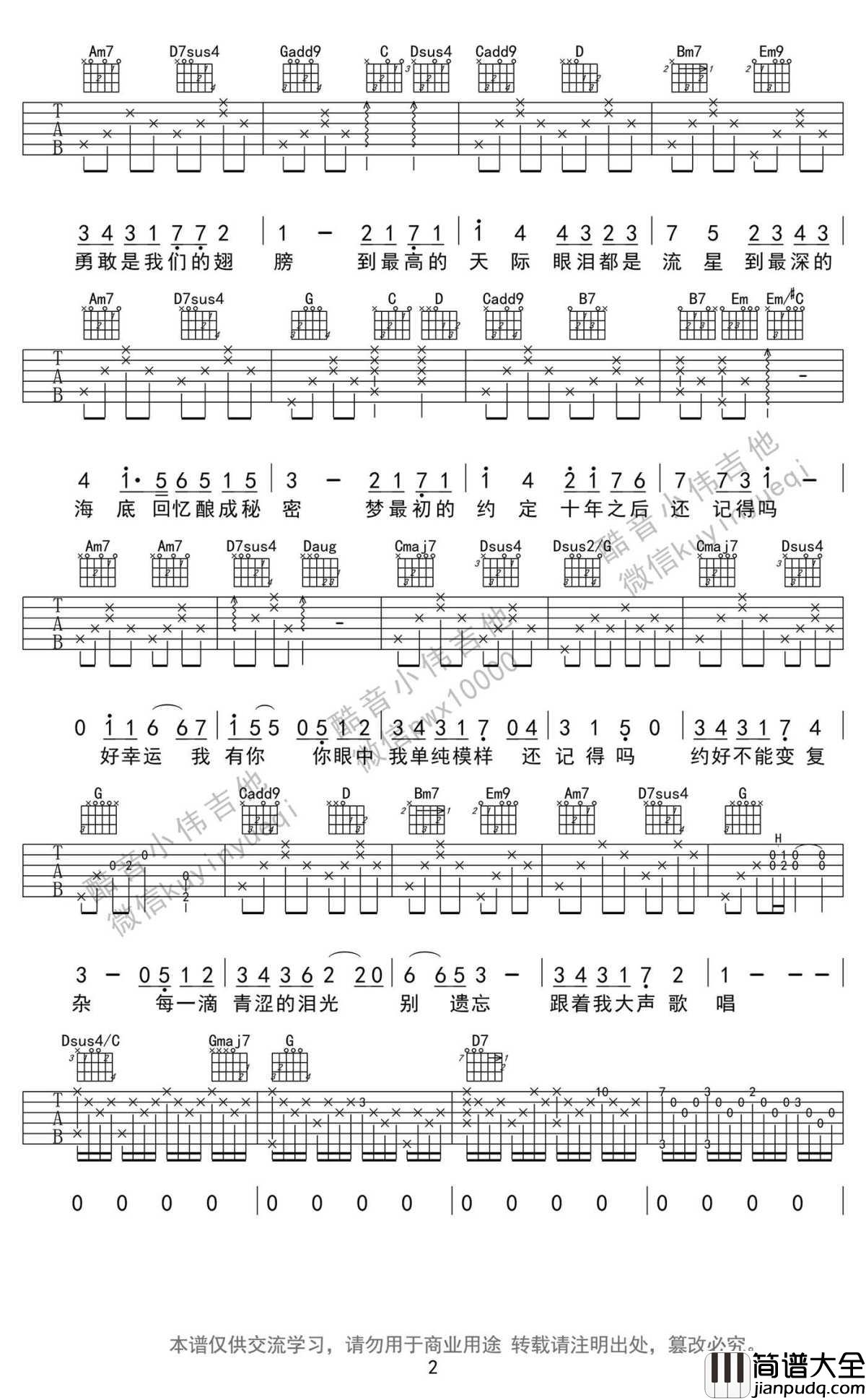 还记得吗吉他谱_张韶涵_还记得吗_吉他弹唱教学示范