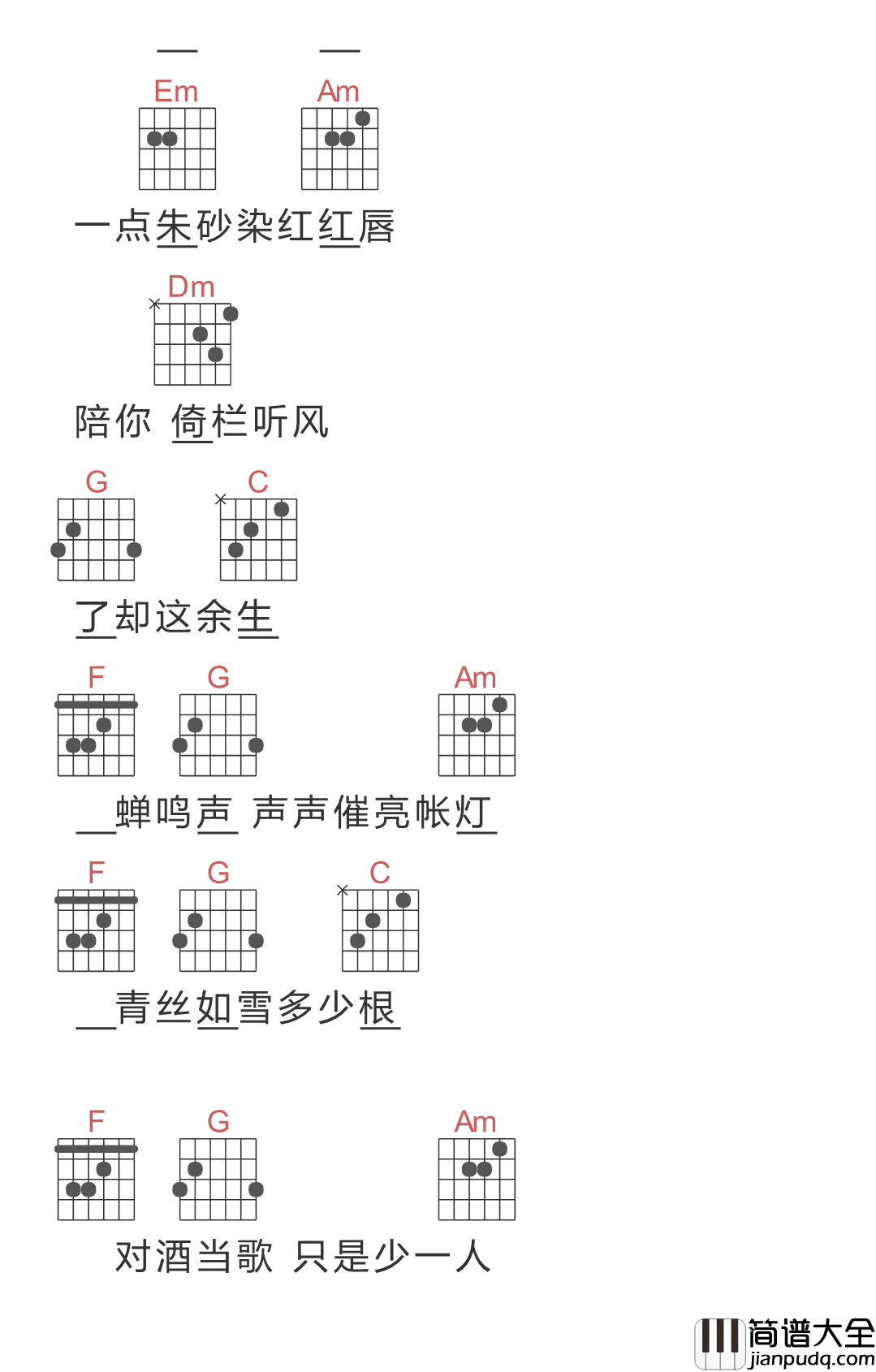倚栏听风吉他谱_郑国锋_倚楼听风雨，风雨可知愿