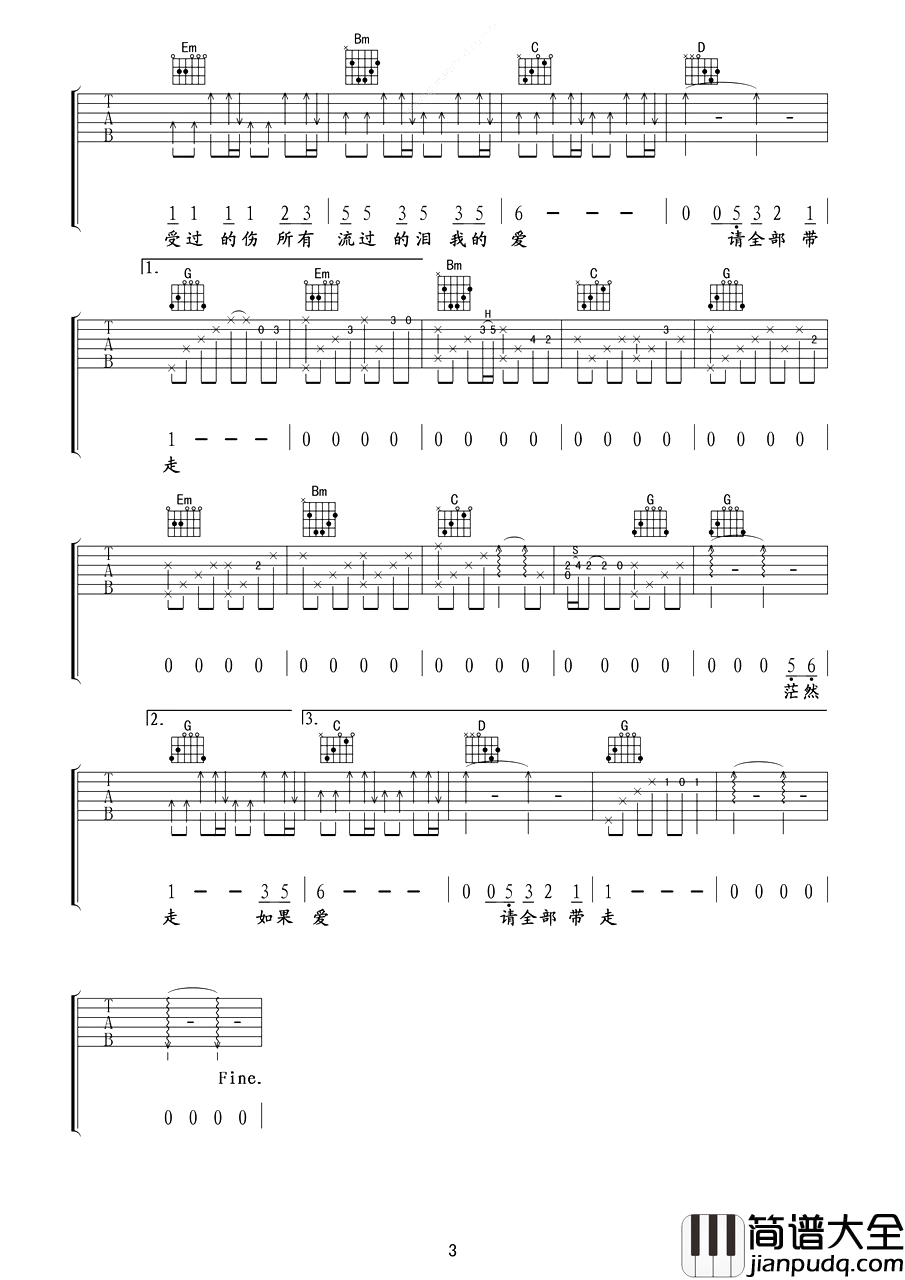 大海吉他谱_张雨生_从那遥远海边，慢慢消失的你