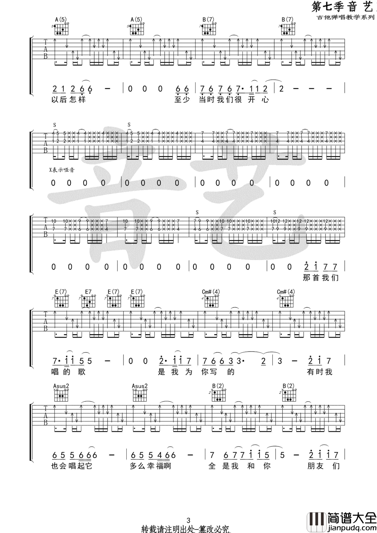 Hello_I_love_you吉他谱_小熊饼干_弹唱