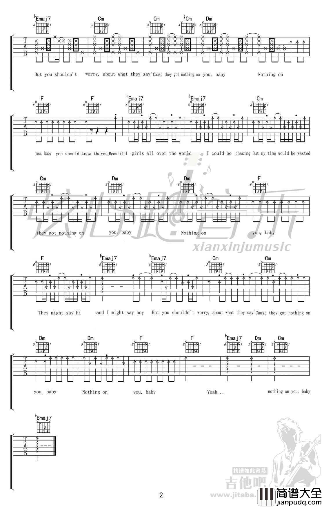 nothing_on_you吉他谱_Bruno_Mars_吉他弹唱