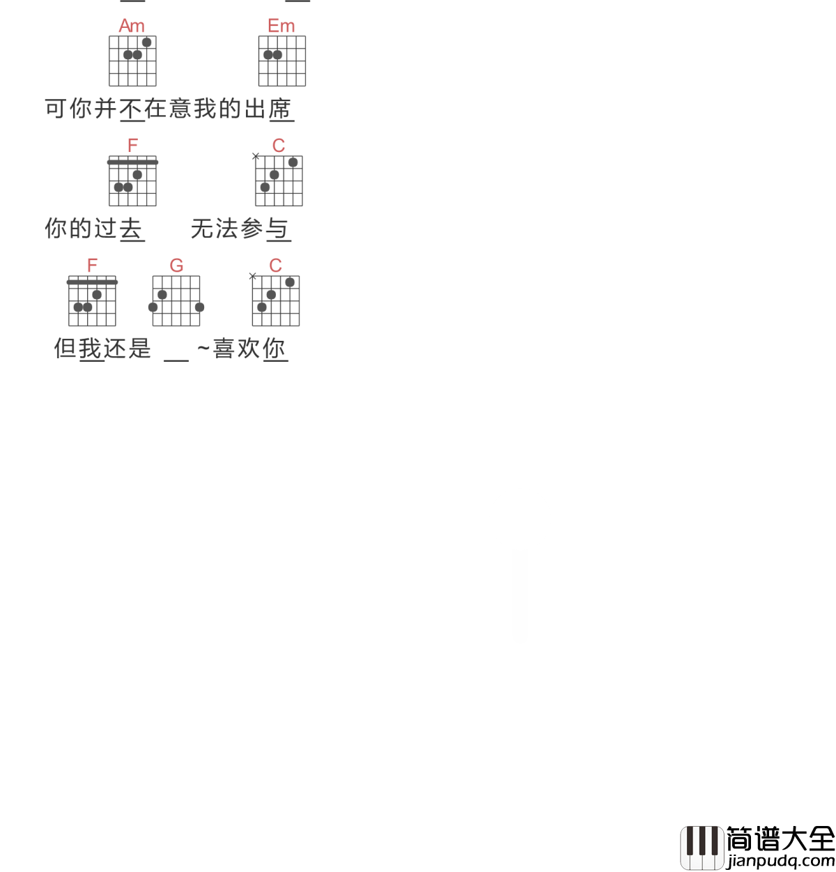 遥远的你吉他谱_221小伙伴_抖音歌曲七月的风八月的雨